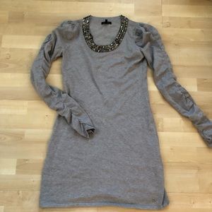Gray sweater dress